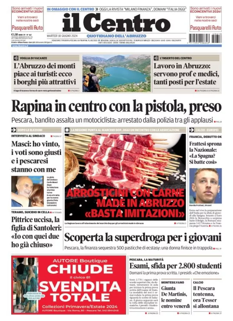 Prima-pagina-il centro-oggi-edizione-del-2024-06-18